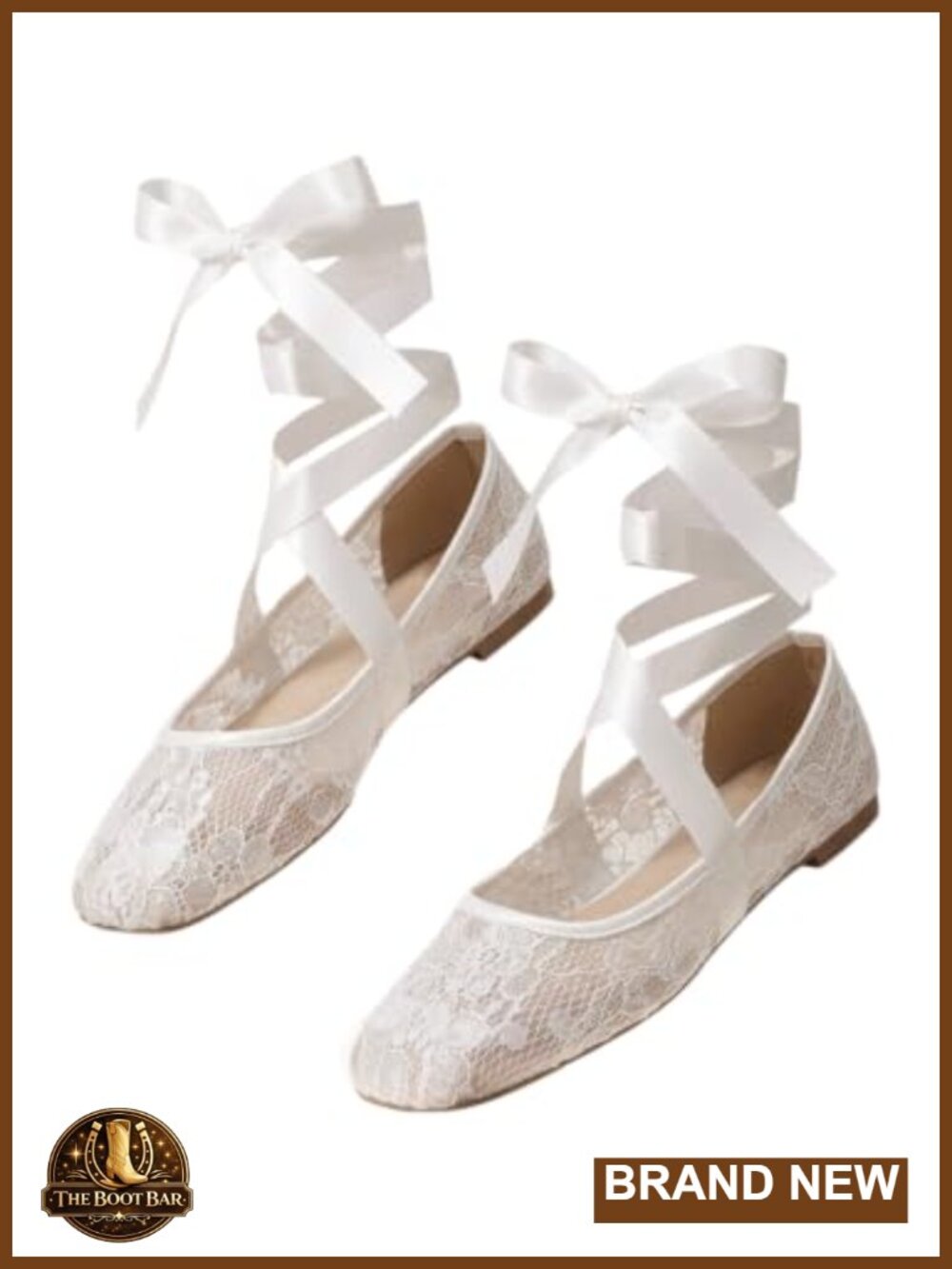 Floral Lace Mesh Ballet Flat, Square Toe, Ribbon Tie Ballerina Shoes